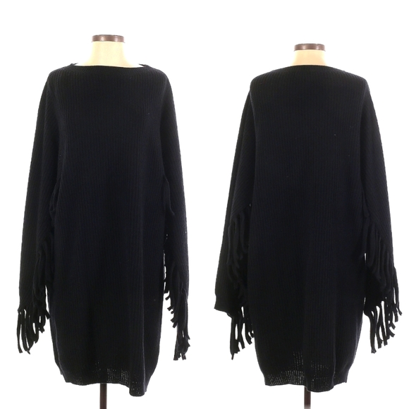 Semicouture Sweaters - Semicouture Oversized Wool Fringe Sweater Dress